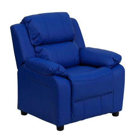 Flash Furniture Kids Recliner, 26" to 39" x 28", Upholstery Color: Blue, Frame Material: Hardwood, Plastic BT-7985-KID-BLUE-GG